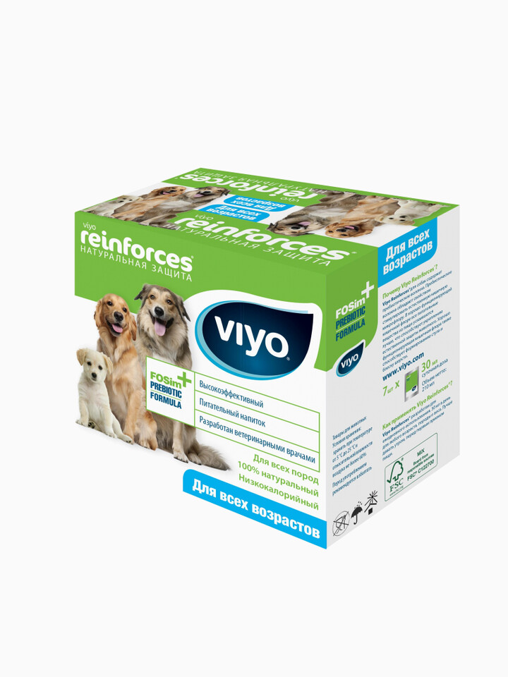 Пребиотик VIYO Reinforces DOG для улучшения микрофлоры кишечника и пищеварения СОБАК всех возрастов (7 шт по 30 мл), 210 мл