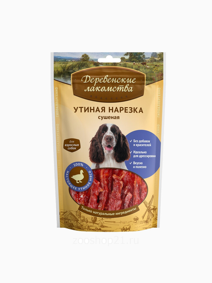 Деревенские лакомства Утиная нарезка сушеная (100% мясо), 0,09 кг