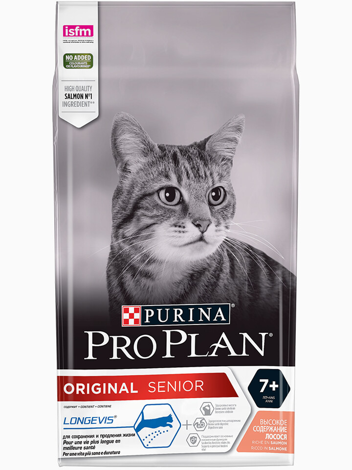 Корм Pro Plan Original Senior 7+ для кошек старше 7 лет с лососем, 400 г