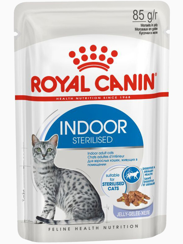 Корм Royal Canin Indoor Sterilized (в желе) для домашних стерилизованных кошек 1-7 лет, 85 г