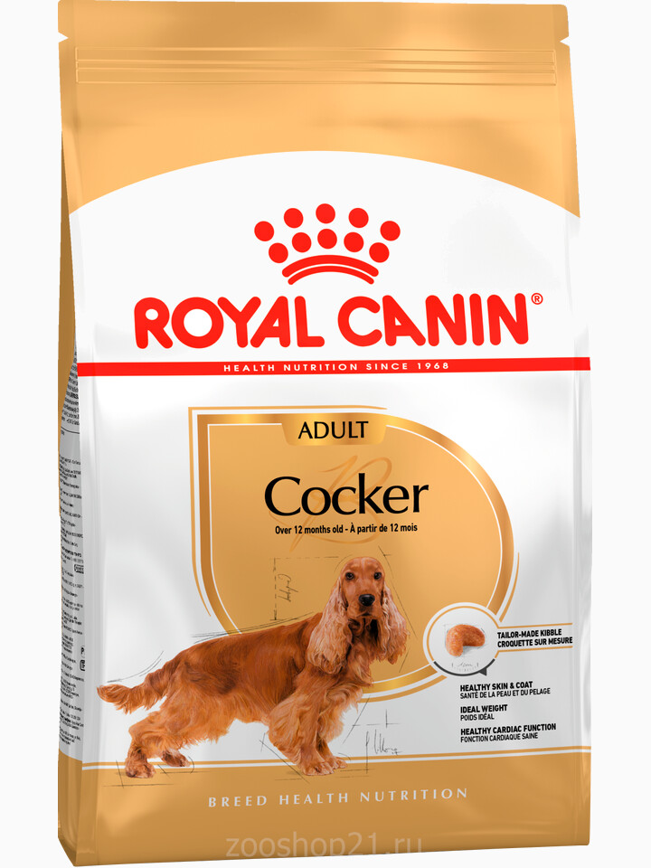 Корм Royal Canin Cocker Adult для кокер-спаниеля с 12 мес., 3 кг