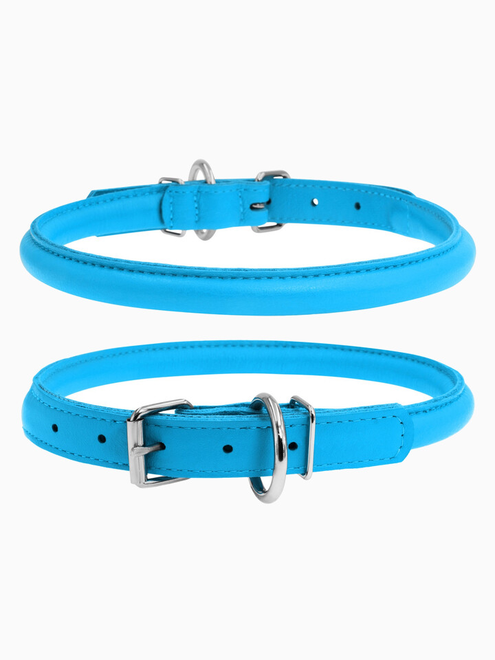 Ошейник для собак Collar "Glamour", круглый (цвет: голубой), 10 мм х 33-41 см
