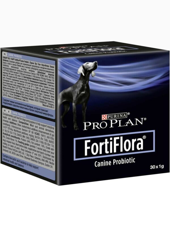 Пробиотик для собак Purina PRO PLAN FortiFlora для микрофлоры кишечника, 30 пакетиков по 1 г (цена за 1шт)