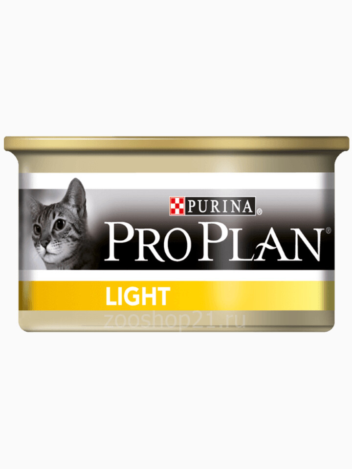 Корм Pro Plan Light для кошек с избыточным весом и кошек склонных к полноте, с индейкой, 85 г