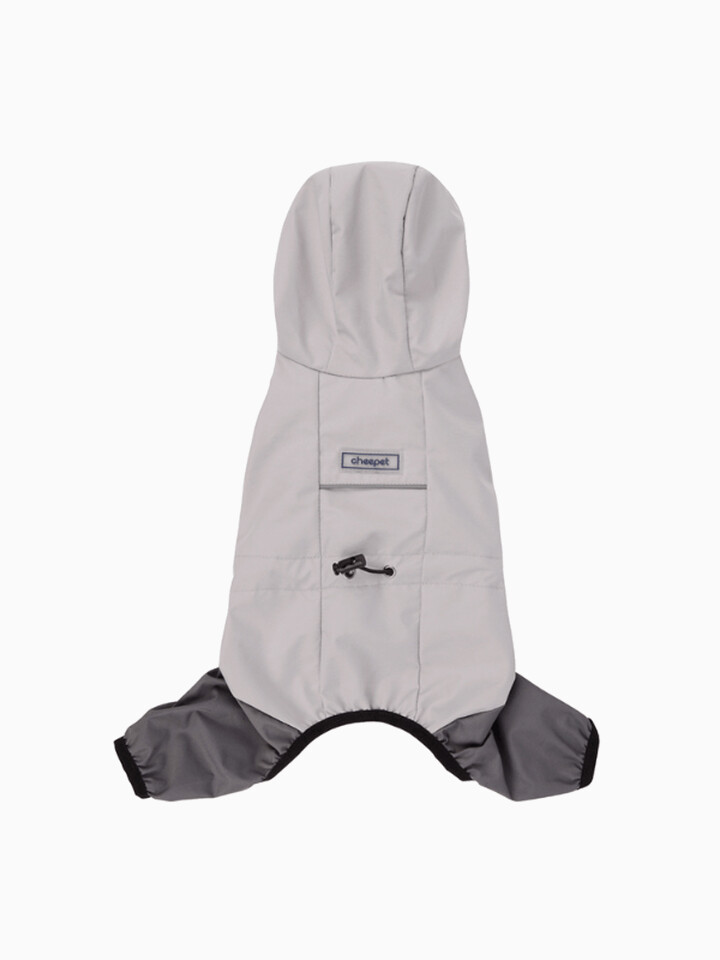 Дождевик Cheepet c капюшоном, цвет серый, размер 2XL (длина спины 40 см)