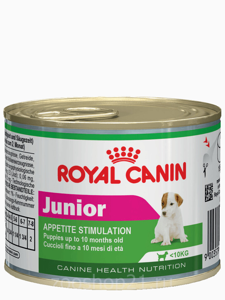 Корм Royal Canin Junior (мусс) для щенков 2-10 мес., 195 г