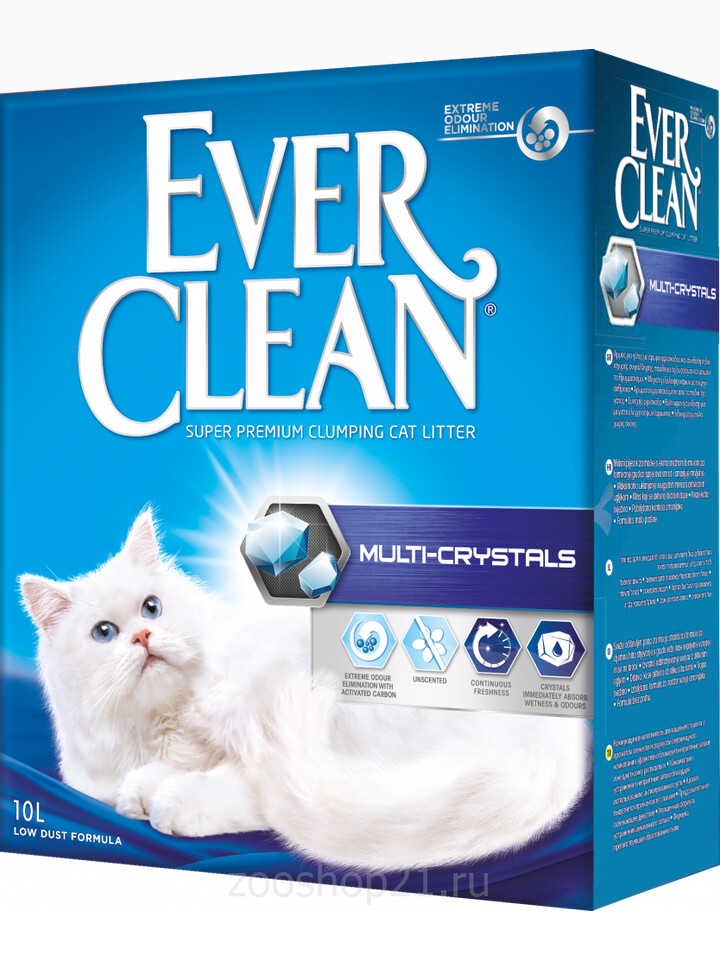 Ever Clean Комкующийся наполнитель с силикагелем, Multi Crystals, 10 л
