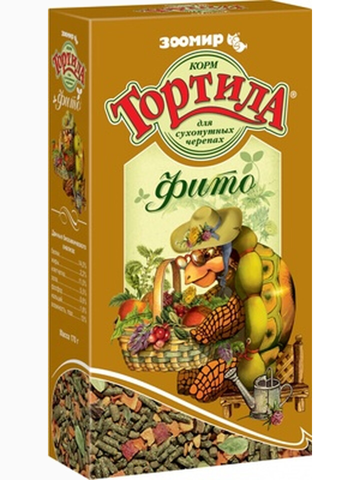 Корм Тортила Фито для сухопутных черепах гранулы, 170 г