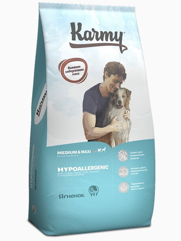 Корм Karmy Hypoallergenic Medium для собак средних и крупных пород с ягненком, 14 кг