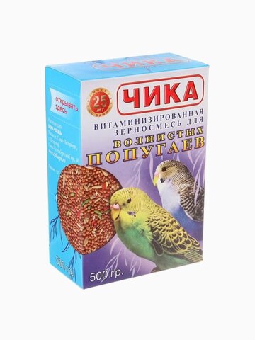 Корм "Чика" зерновой витаминизирован для волнистых попугаев, 500 г