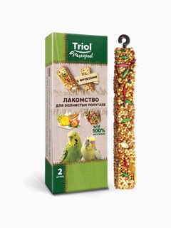 Лакомство Triol Original для волнистых попугаев с фруктами (уп.2шт.), 55г