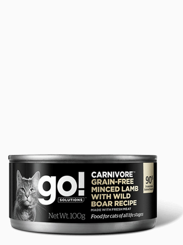 Корм Go! Carnivore Grain Free Minced Lamb & Wild Boar для кошек, беззерновой, с рубленым мясом ягненка и дикого кабана, 100 г