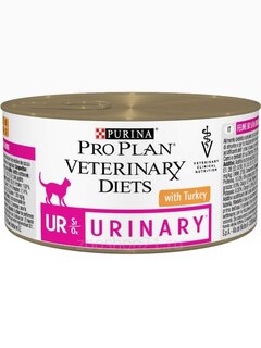 Корм Pro Plan Veterinary diets UR Mousse для кошек при болезнях нижних отделов мочевыводящих путей c индейкой, 195 г