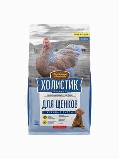 Корм Деревенские лакомства Холистик Премьер для щенков, курица с рисом, 1 кг
