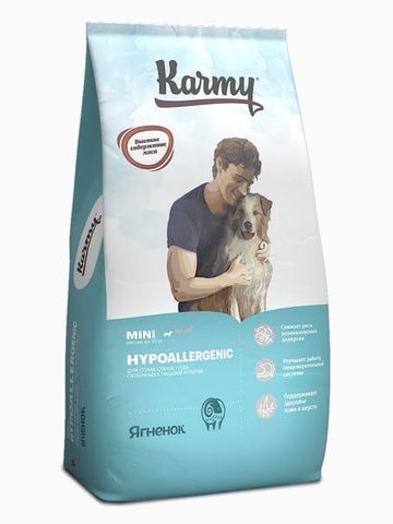 Корм Karmy Hypoallergenic Mini для собак мелких пород с ягненком, 10 кг