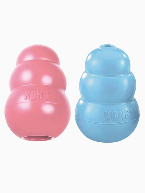 KONG Puppy игрушка для щенков классик S 7x4 см маленькая цвета в ассортименте: розовый, голубой
