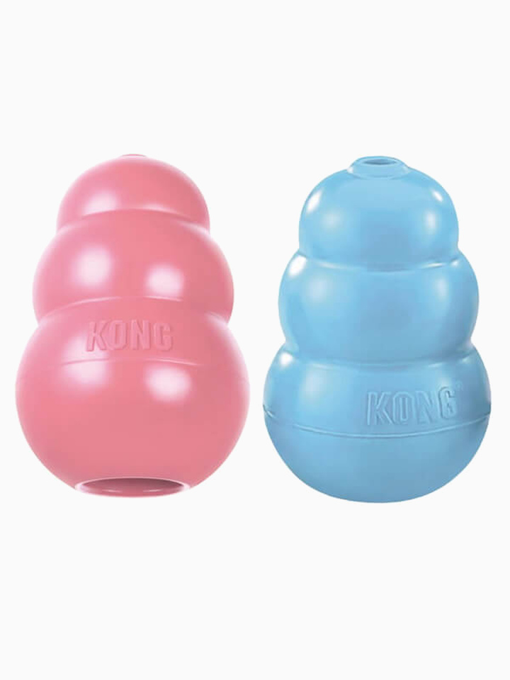 KONG Puppy игрушка для щенков классик S 7x4 см маленькая цвета в ассортименте: розовый, голубой