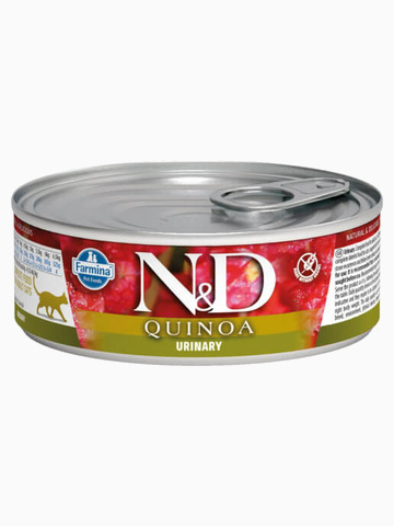 Корм Farmina N&D Quinoa Urinary для кошек, профилактика МКБ, утка, киноа, 80 г