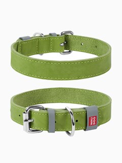 COLLAR ошейник Waudog Classic кожа, металлическая пряжка (шир.15мм, дл.27-36см) салатовый