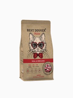 Корм Best Dinner Holistic Hypoallergenic Veal & Oregano для кошек, с телятиной и орегано, 1.5 кг
