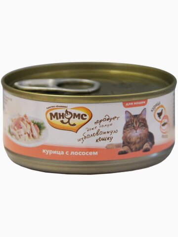 Корм Мнямс консервы для кошек Курица с лососем в нежном желе, 70 г