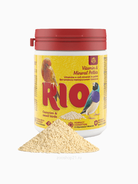 RIO витаминно-минеральные гранулы для канареек, экзотов и других мелких птиц, 120 г