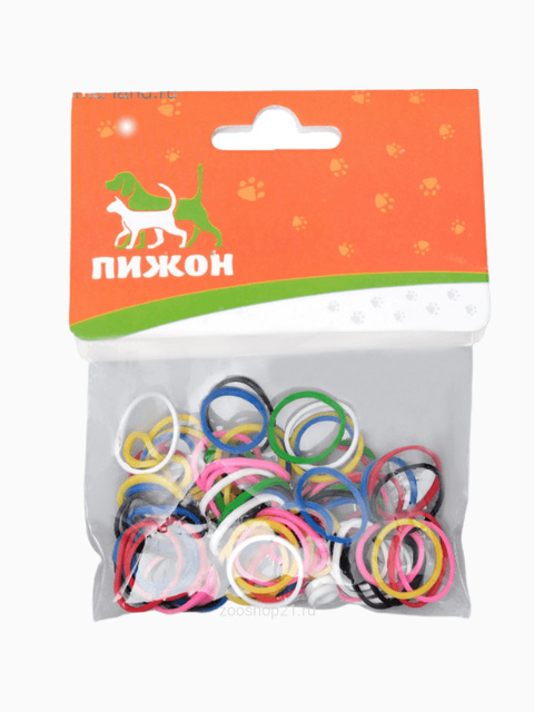 Резинки для животных, набор 100 шт, микс цветов