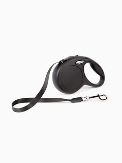 Поводок-рулетка FLEXI NEW CLASSIC XS" лента для собак, до 12 кг черный 3 м