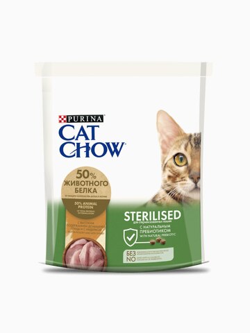 Корм Cat Chow Sterilised для стерилизованных кошек с домашней птицей, 400 г