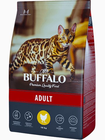 Корм MR.BUFFALO ADULT для взрослых кошек с курицей, 10 кг