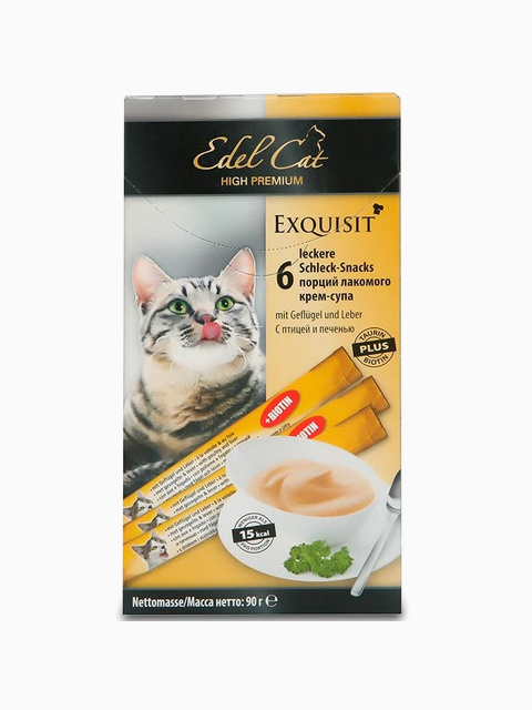 Edel Cat Лакомство крем-суп с птицей и печенью (цена за 1 шт)