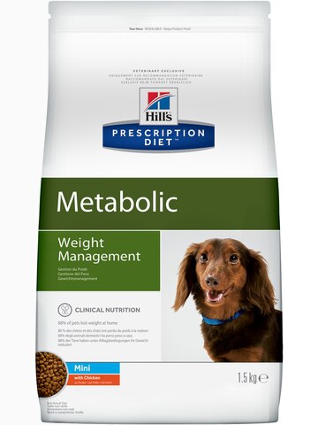 Корм Hill's Prescription Diet Metabolic Weight Management для собак мелких пород для поддержания оптимального веса с курицей, 1.5 кг