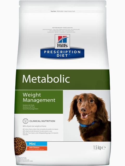 Корм Hill's Prescription Diet Metabolic Weight Management для собак мелких пород для поддержания оптимального веса с курицей, 1.5 кг