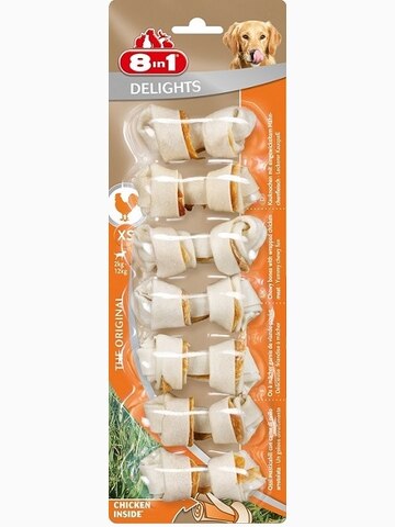 8in1 DELIGHTS XS косточки для мелких собак 7,5 см 7 шт