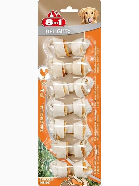 8in1 DELIGHTS XS косточки для мелких собак 7,5 см 7 шт