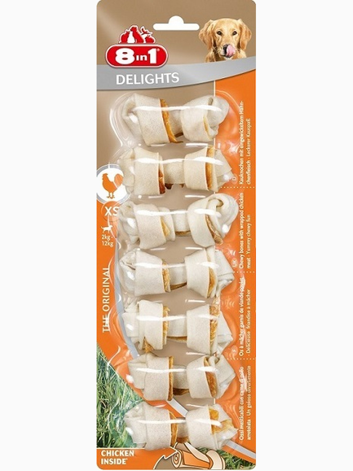 8in1 DELIGHTS XS косточки для мелких собак 7,5 см 7 шт