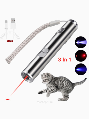 Лазерная указка "Веселый лучик" 3 в 1 с USB-зарядкой