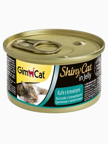 Консервы GimCat ShinyCat для кошек из цыпленка с креветками 70 г