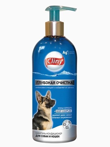 Cliny Шампунь-кондиционер "Глубокая очистка", для собак и кошек, 300 мл