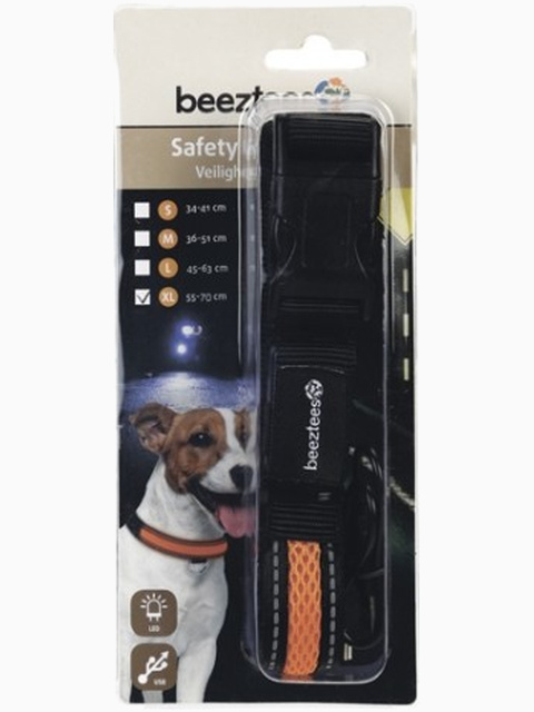 Ошейник для собак "Beeztees", светящийся, с USB, 55-70 см х 25 мм