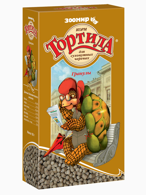 Корм Тортила М для сухопутных черепах гранулы, 150 г