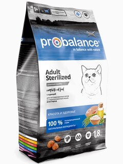 Корм ProBalance для стерилизованных кошек, 1.8 кг
