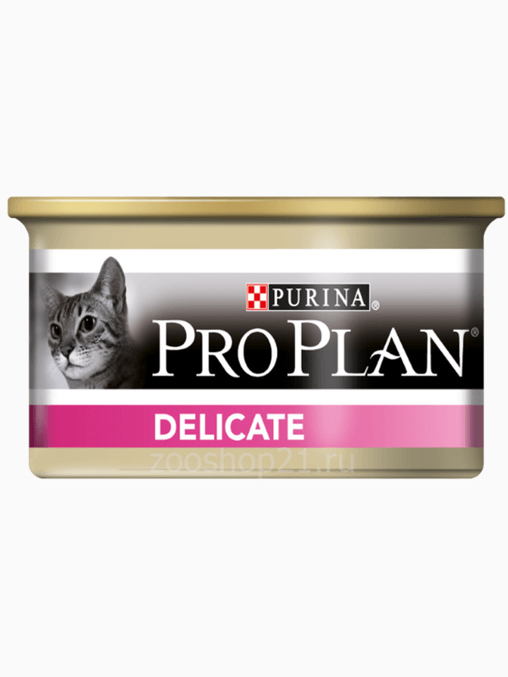 Корм PRO PLAN Delicate для кошек с чувствительным пищеварением и привередливых к еде с индейкой, 85 г
