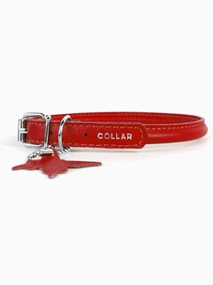 Ошейник для собак Collar "Glamour", круглый (цвет: красный), 10 мм х 33-44 см