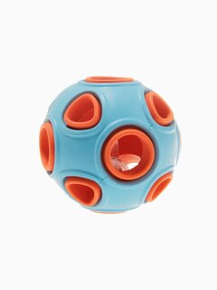 Игрушка для собак Мяч со светящимся шариком, 8 см, оранжево-голубой