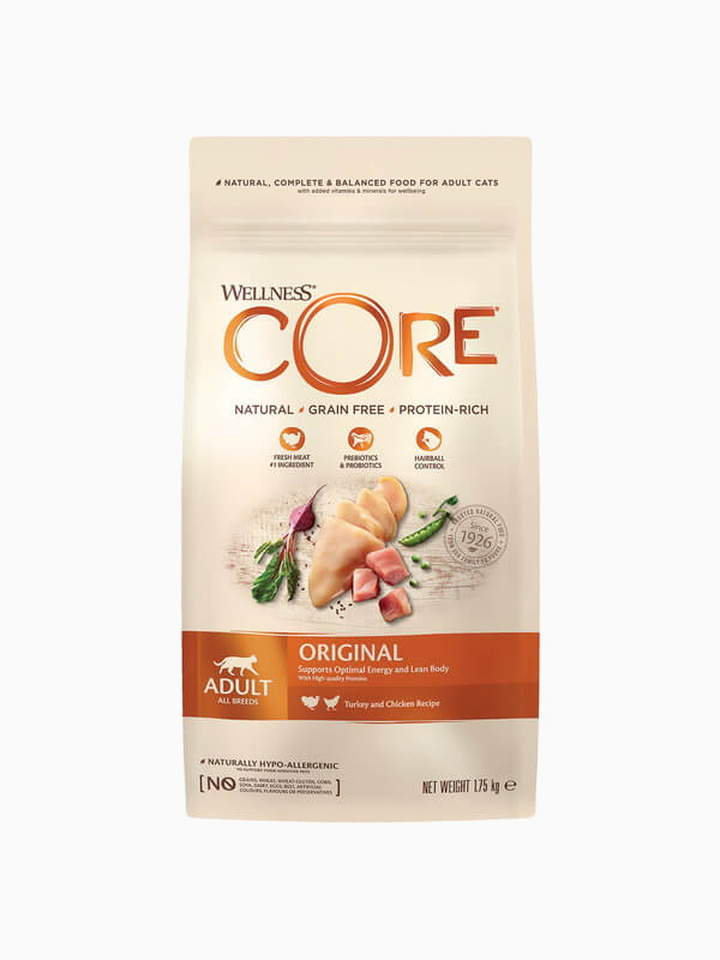 Корм Wellness CORE Original для кошек, индейка с курицей, 1.75 кг