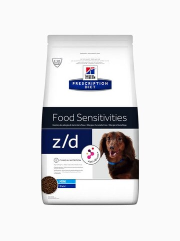Корм Hill's Prescription Diet z/d Food Sensitivities MINI для собак малых пород, диета для поддержания здоровья кожи и при пищевой аллергии, 1.5 кг