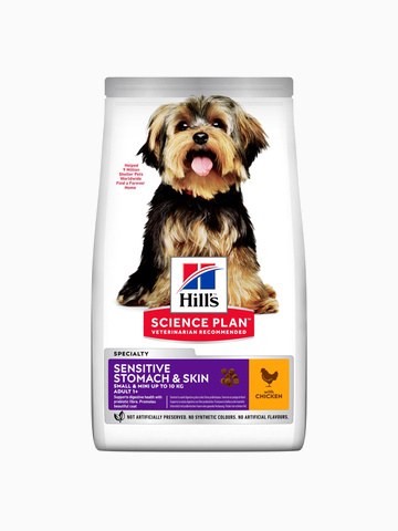 Корм Hill's Science Plan Sensitive Skin & Stomach для собак мелких и миниатюрных пород для ЖКТ/кожи/шерсти (курица), 3 кг