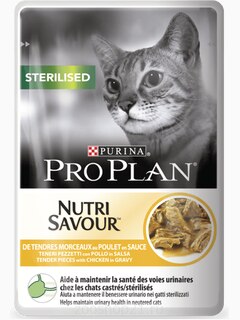 Корм Pro Plan Sterilised для стерилизованных кошек с курицей в соусе, 85 г