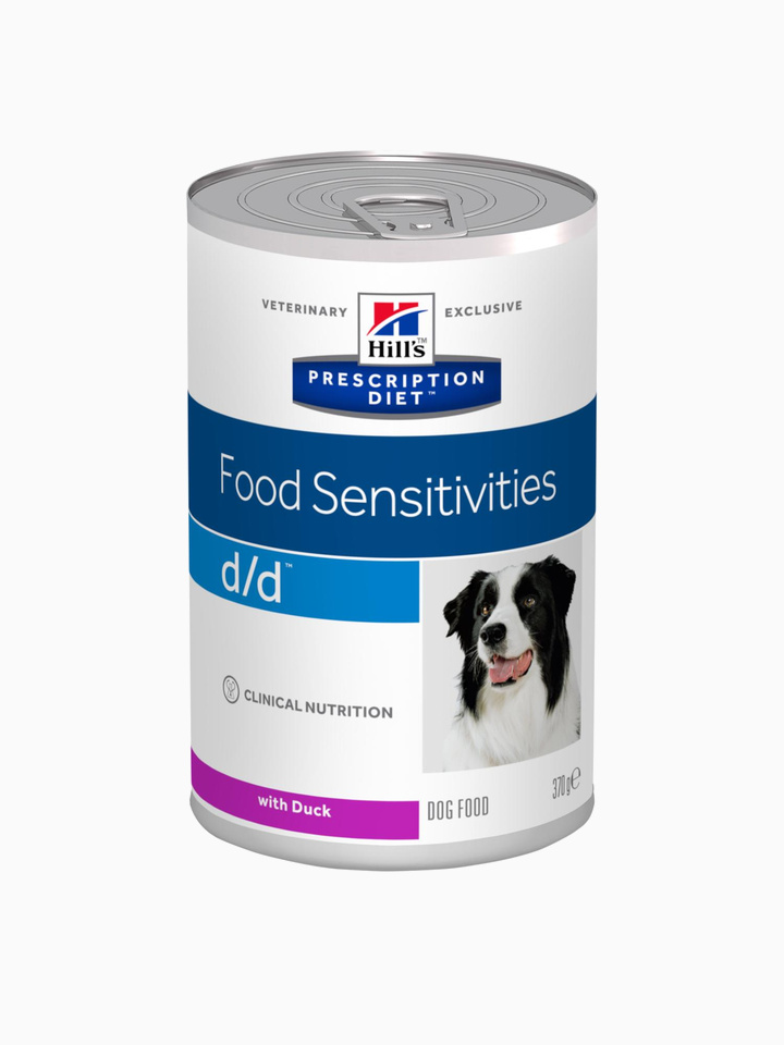 Корм Hill's Prescription Diet d/d Food Sensitivities консервы для собак для поддержания здоровья кожи и при пищевой аллергии с уткой, 370 г